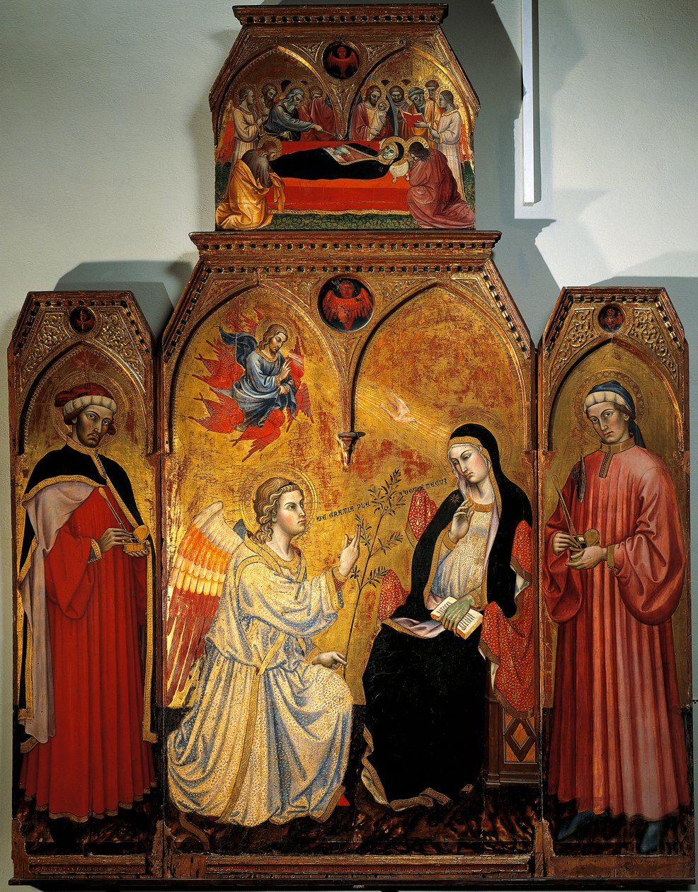 Taddeo di Bartolo (1362-1422) Mária angyali üdvözlete Cosmas és Damian szentekkel alkotó: Taddeo di Bartolo