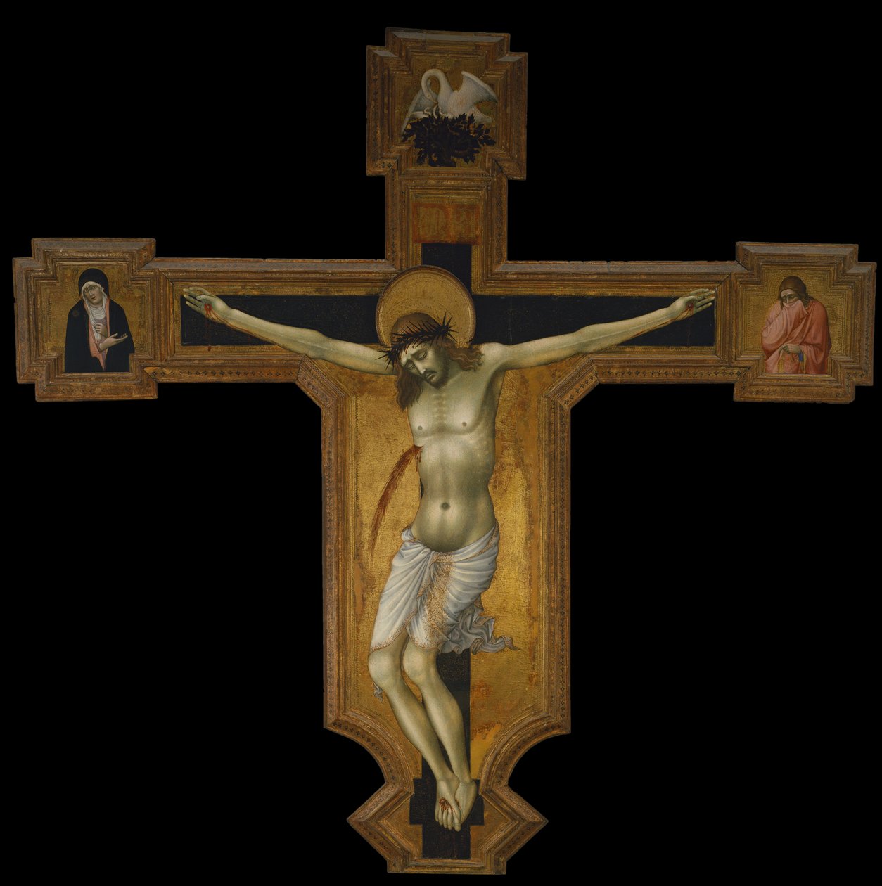 Krisztus a kereszten, 1420 körül (festmény fára) alkotó: Taddeo di Bartolo