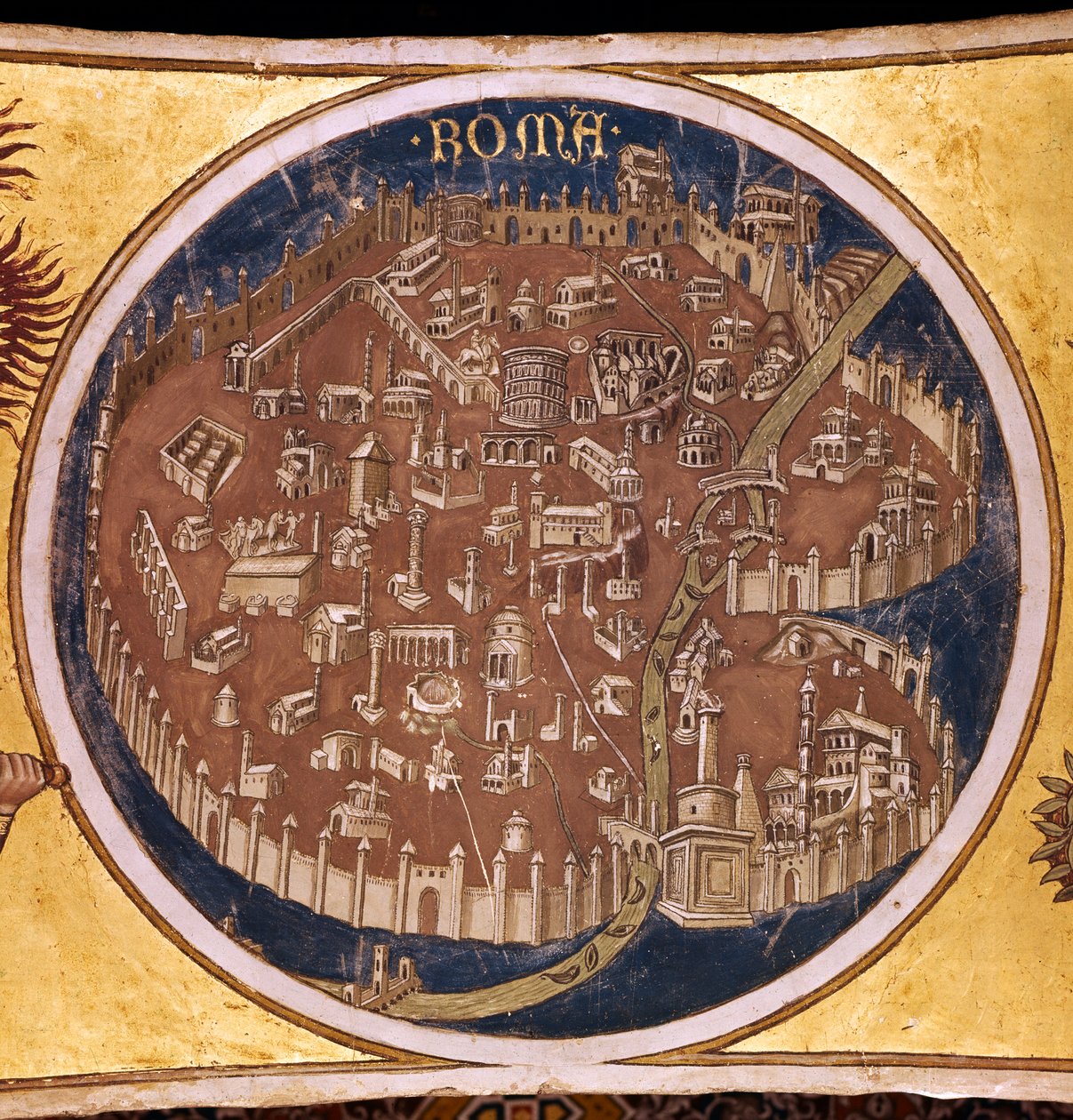 Róma távlati térképe az ókor emlékeivel, 1414 alkotó: Taddeo di Bartolo
