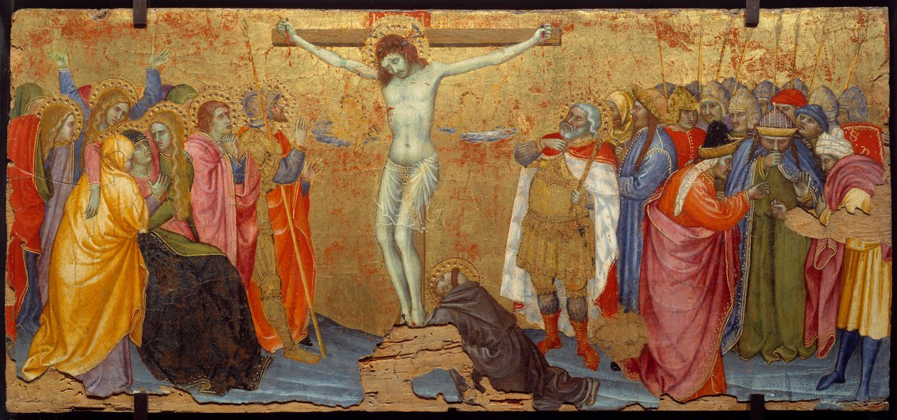 Taddeo di Bartolo (1363-1422) keresztrefeszítési fafestménye, 14. századi nap. 2,25x5,57 m alkotó: Taddeo di Bartolo