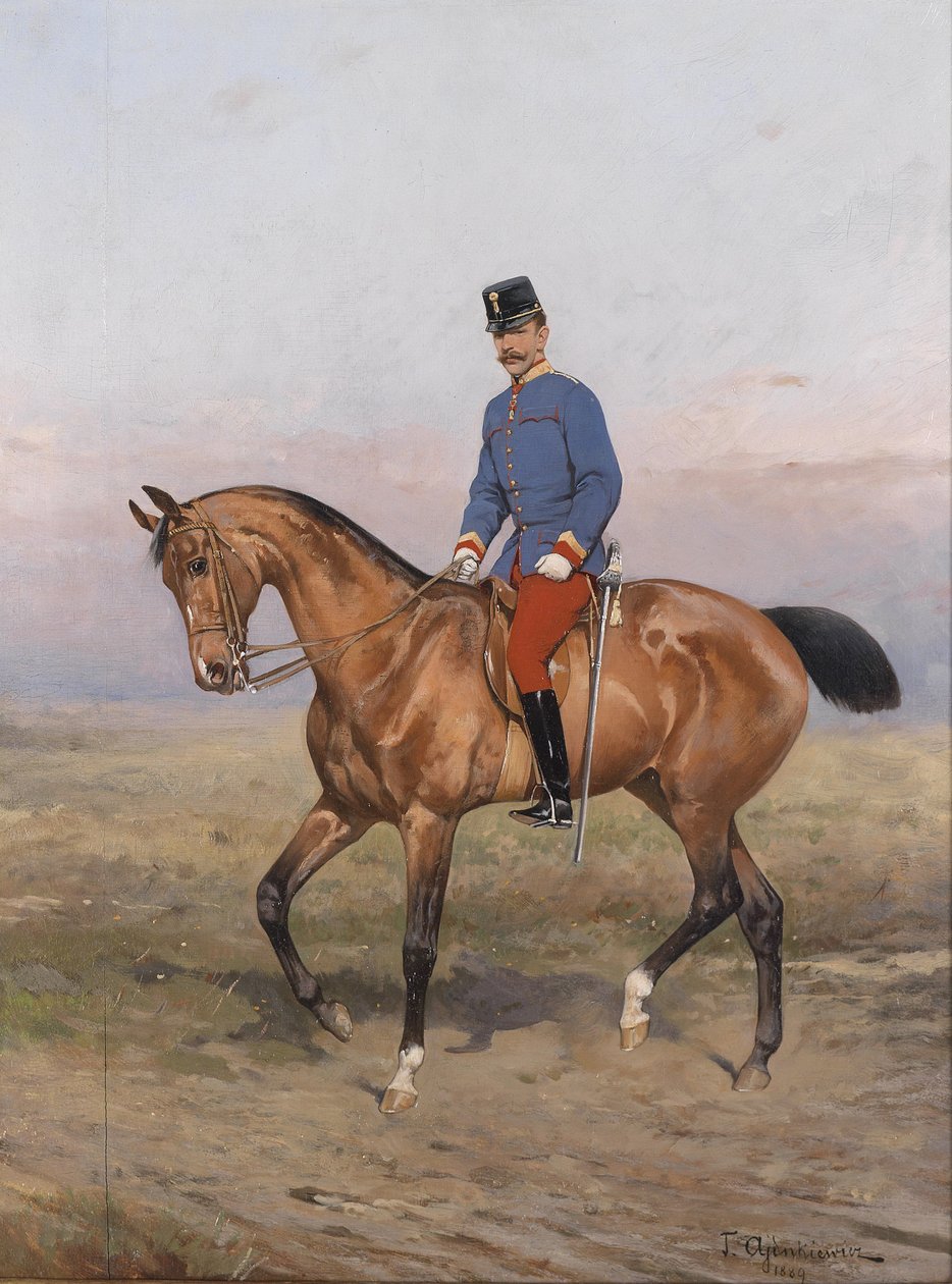 Rudolf lovasportré, osztrák koronaherceg (1858-1889) alkotó: Tadeusz Ajdukiewicz