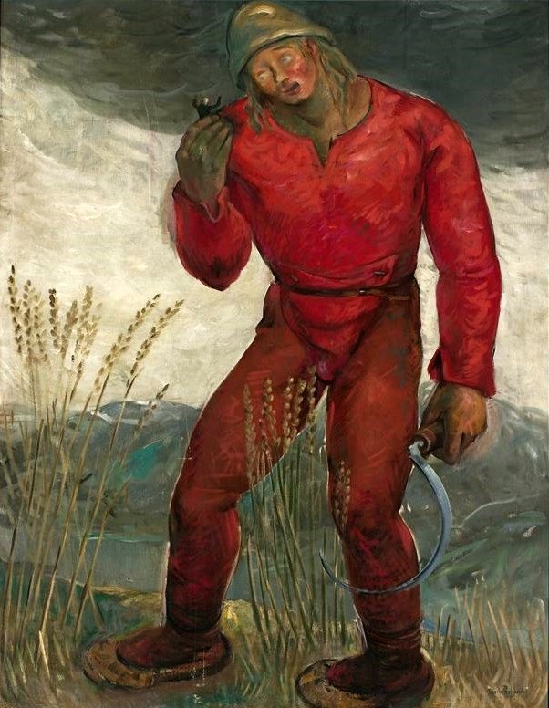 Gulliver és egy óriás. alkotó: Tadeusz Pruszkowski