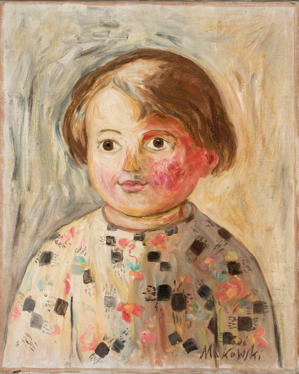 A piros arcú kislány alkotó: Tadeusz Makowski