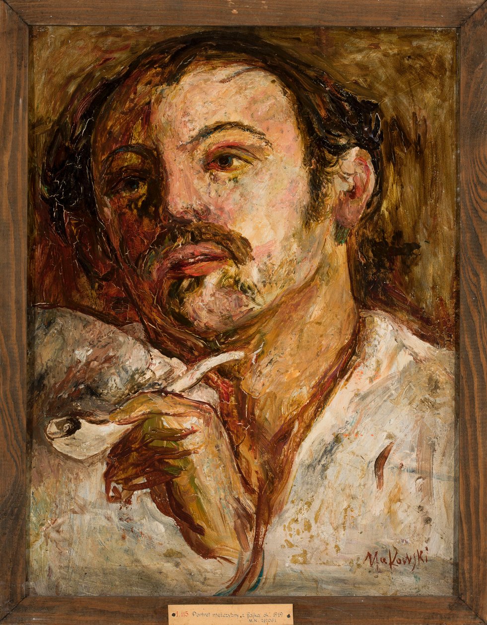 Férfi portréja pipával alkotó: Tadeusz Makowski