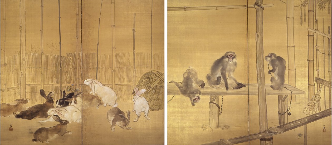 Majmok és nyulak alkotó: Takeuchi Seiho