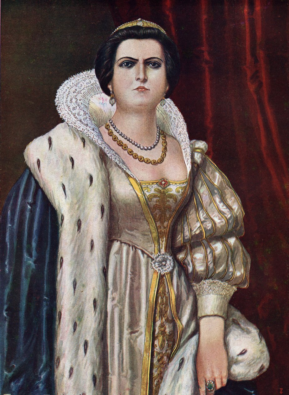 Lucrezia Borgia (Lucrece Borgia) portréja (1480 - 1519) Tancredi Scarpelli (1866-1937) illusztrációja a „Storia d