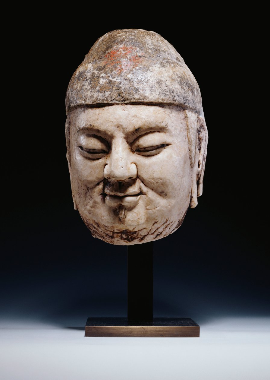 Egy tisztviselő márványfeje, a Tang-dinasztia vagy valamivel korábban, 618-907 körül alkotó: Tang Dynasty Chinese School