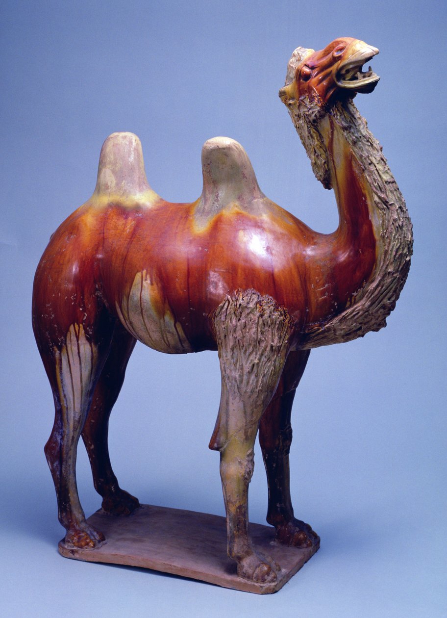 Camel, Tang-dinasztia (polikróm mázas kerámia) alkotó: Tang Dynasty Chinese School