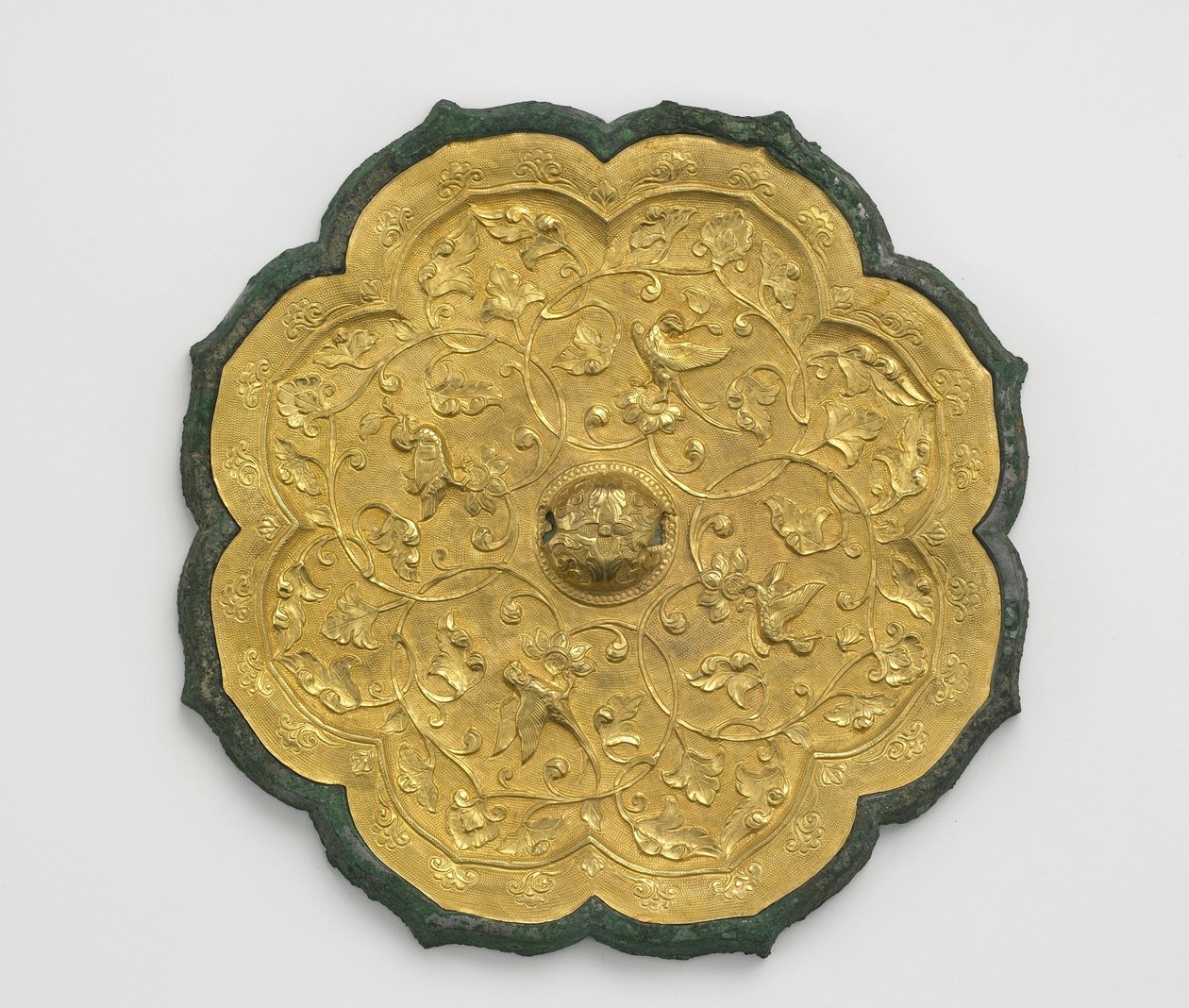 Tükör (bronz és arany) alkotó: Tang Dynasty Chinese School