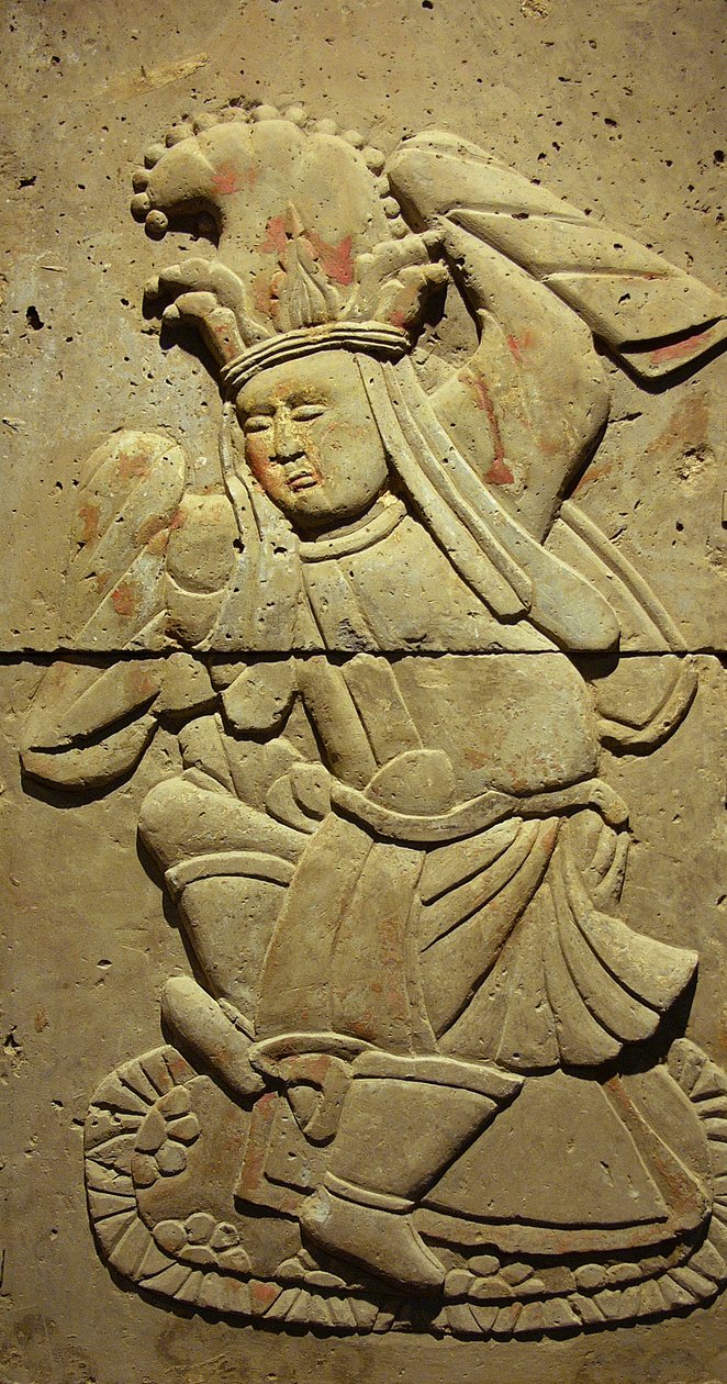 Zenészt ábrázoló sztélé (terrakotta) alkotó: Tang Dynasty Chinese School