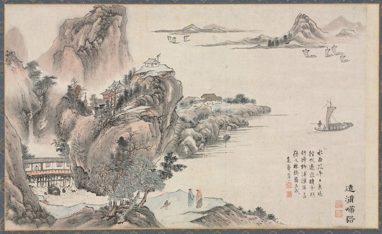 A Xiao és Xiang folyók nyolc nézetének egyike, 1788. alkotó: Tani Bunch