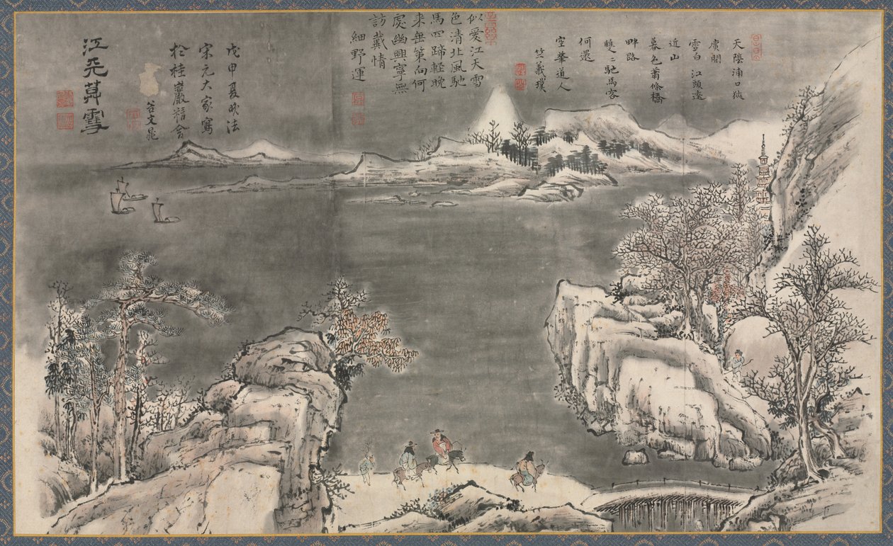 A Xiao és Xiang folyók nyolc nézetének egyike, 1788. alkotó: Tani Bunch