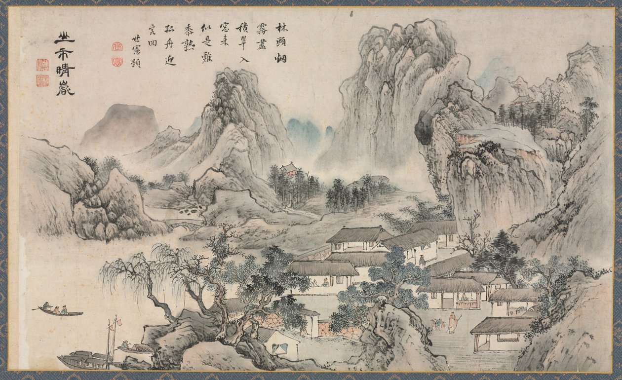 A Xiao és Xiang folyók nyolc nézetének egyike, 1788. alkotó: Tani Bunch