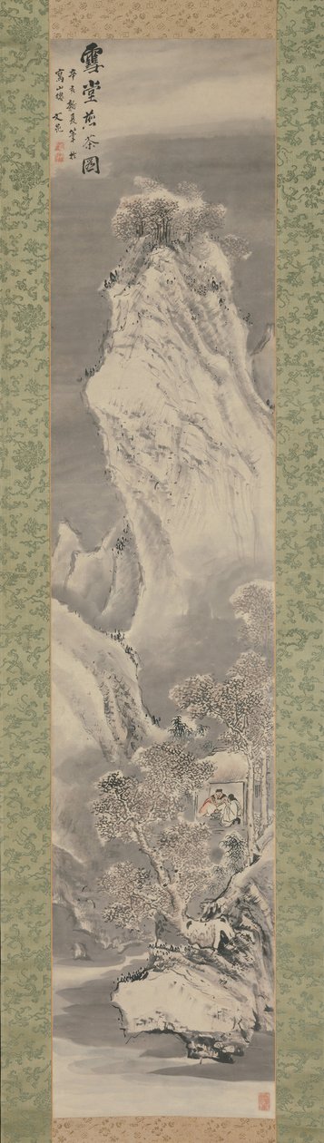 Teafőzés egy hófödte kunyhóban, 1791. alkotó: Tani Buncho