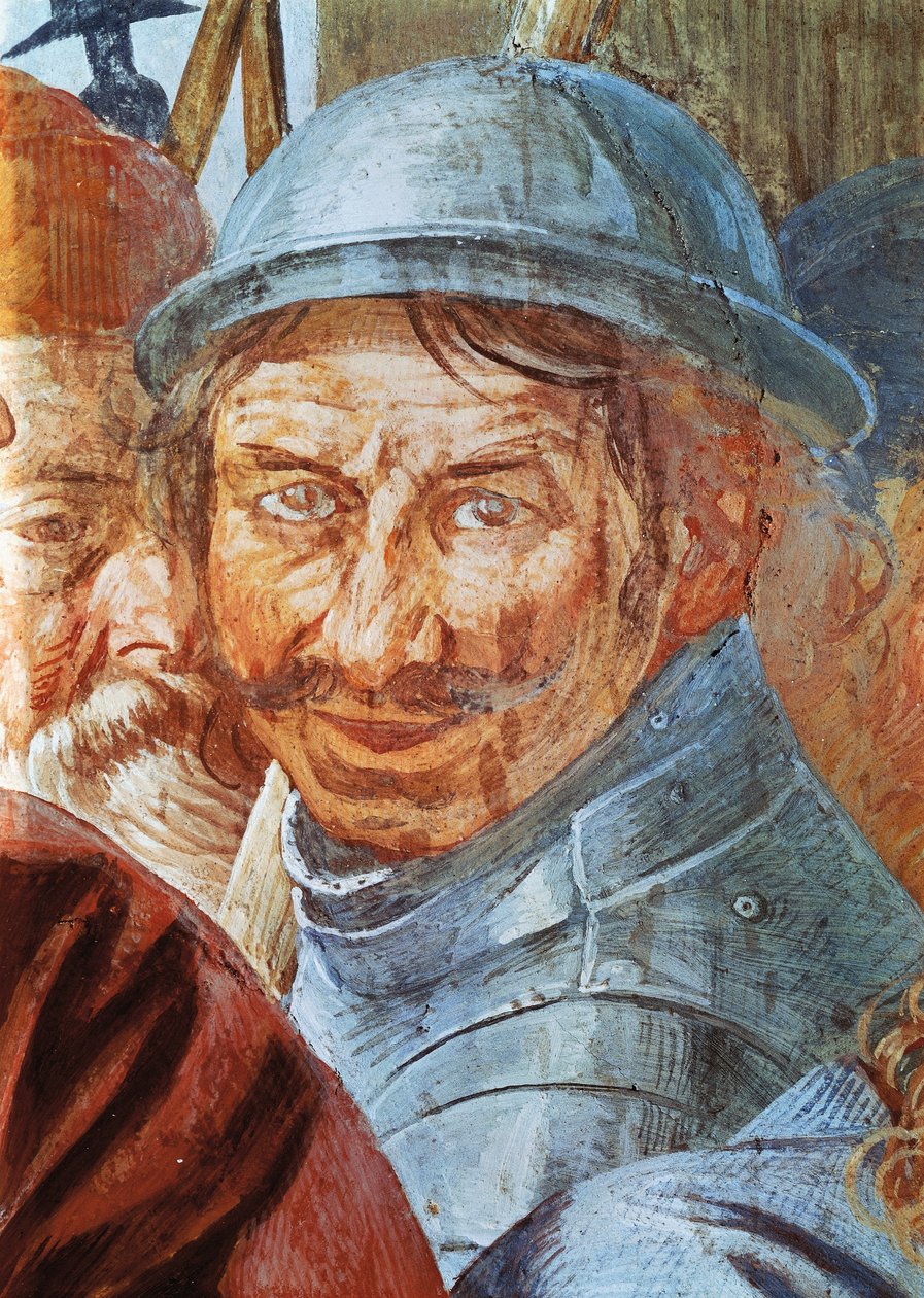 A harcos feje, a freskó részlete, Antonio d