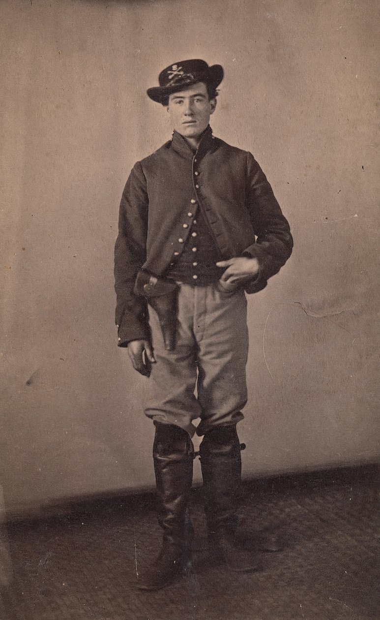 Uniós lovassági katona pisztollyal tokban, 1861-65. alkotó: Tappin