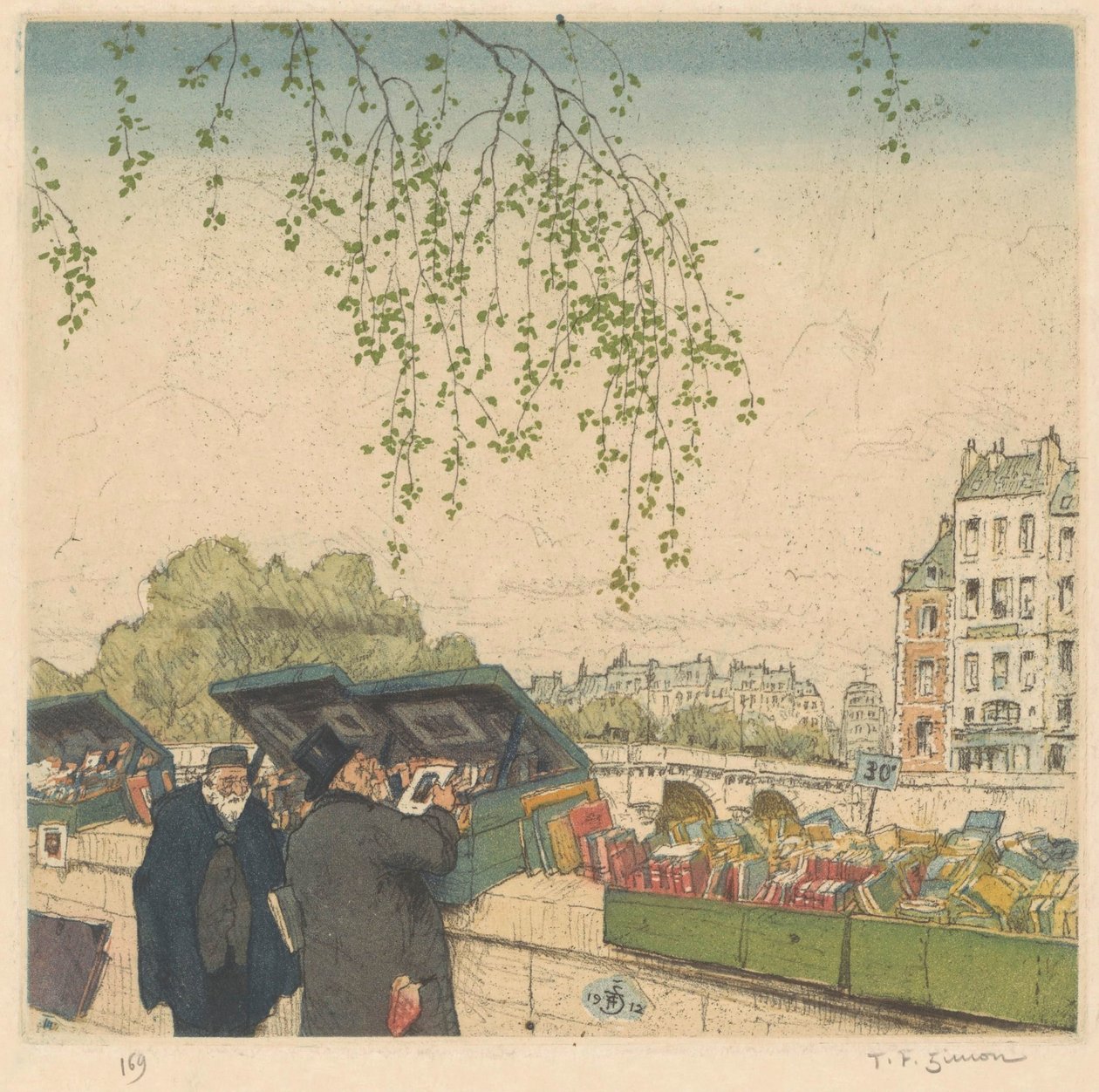 Könyvkereskedő a párizsi rakparton alkotó: Tavík František Šimon (signed by artist)