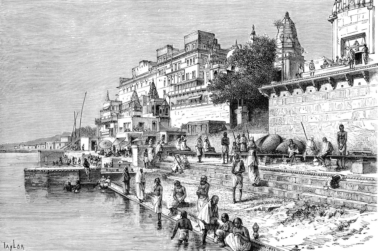 Benares Varanasi, India, 1895. alkotó: Taylor