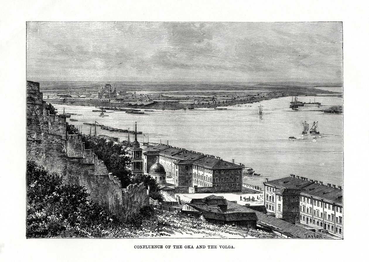 Az Oka és a Volga összefolyása, Oroszország, 1879 alkotó: Taylor