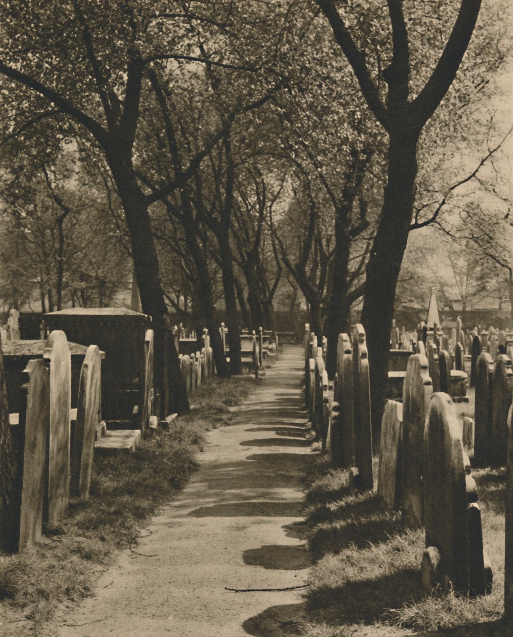A dissenters használaton kívüli temetőjében Bunhill Fieldsben, 1935. alkotó: Taylor