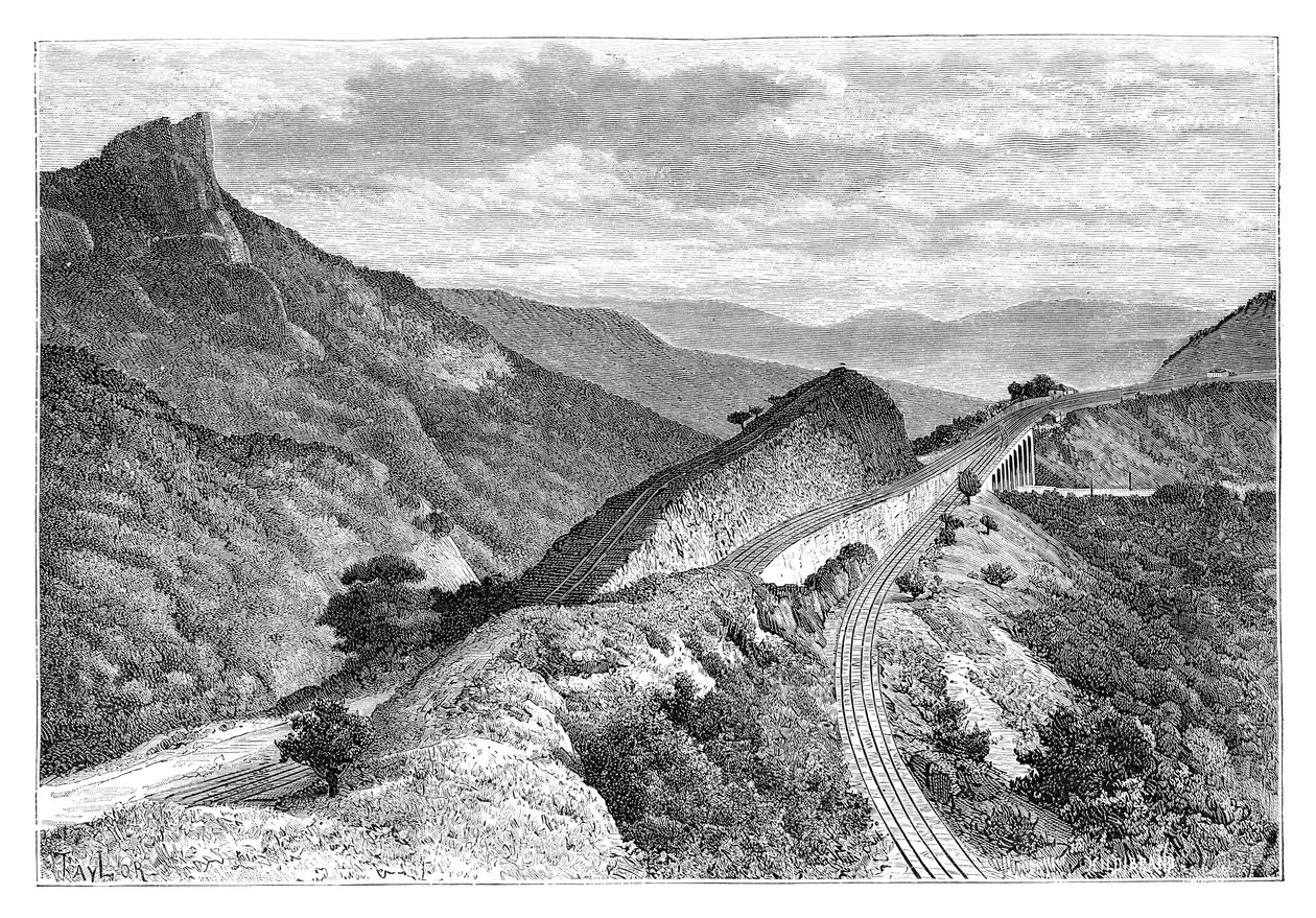 A Bhor Ghat, Khandala közelében, Indiában, 1895. alkotó: Taylor