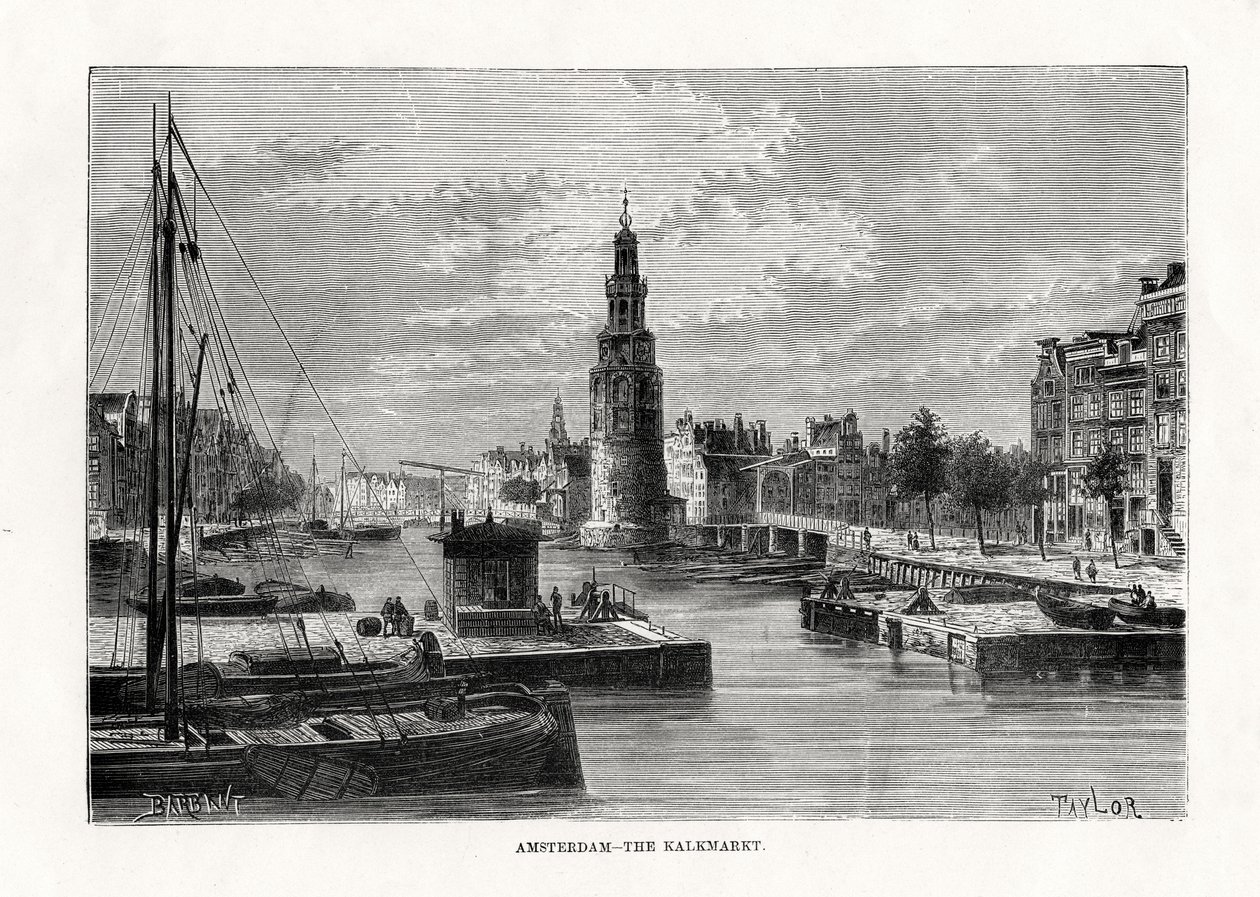 A Kalkmarkt, Amszterdam, Hollandia, 1879 alkotó: Taylor