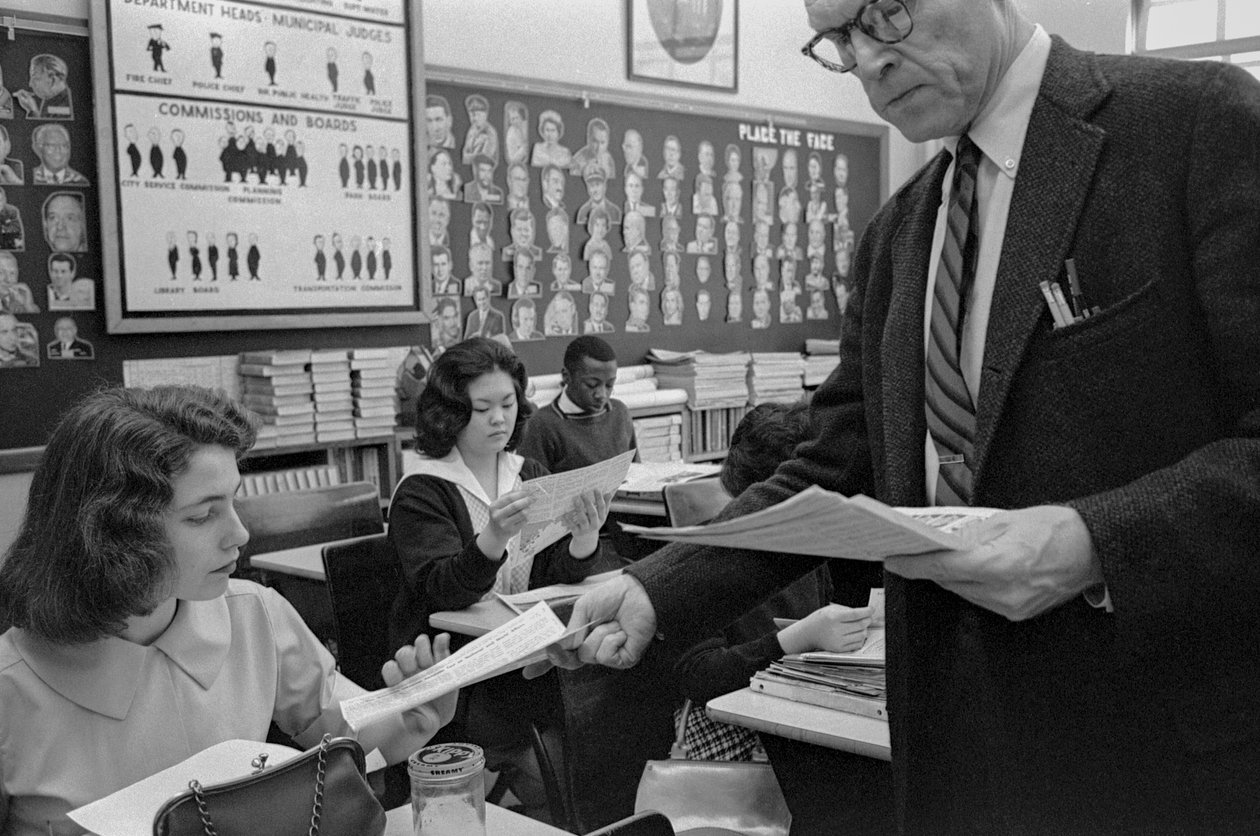 James A. Garfield középiskola, egy városi állami iskola Seattle-ben, Washingtonban, 1960-ban (fotó) alkotó: Ted Spiegel