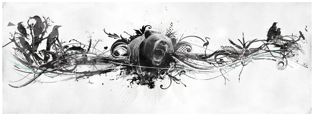 Bear Growl, 2014 (kollázs, vászon) alkotó: Teis Albers