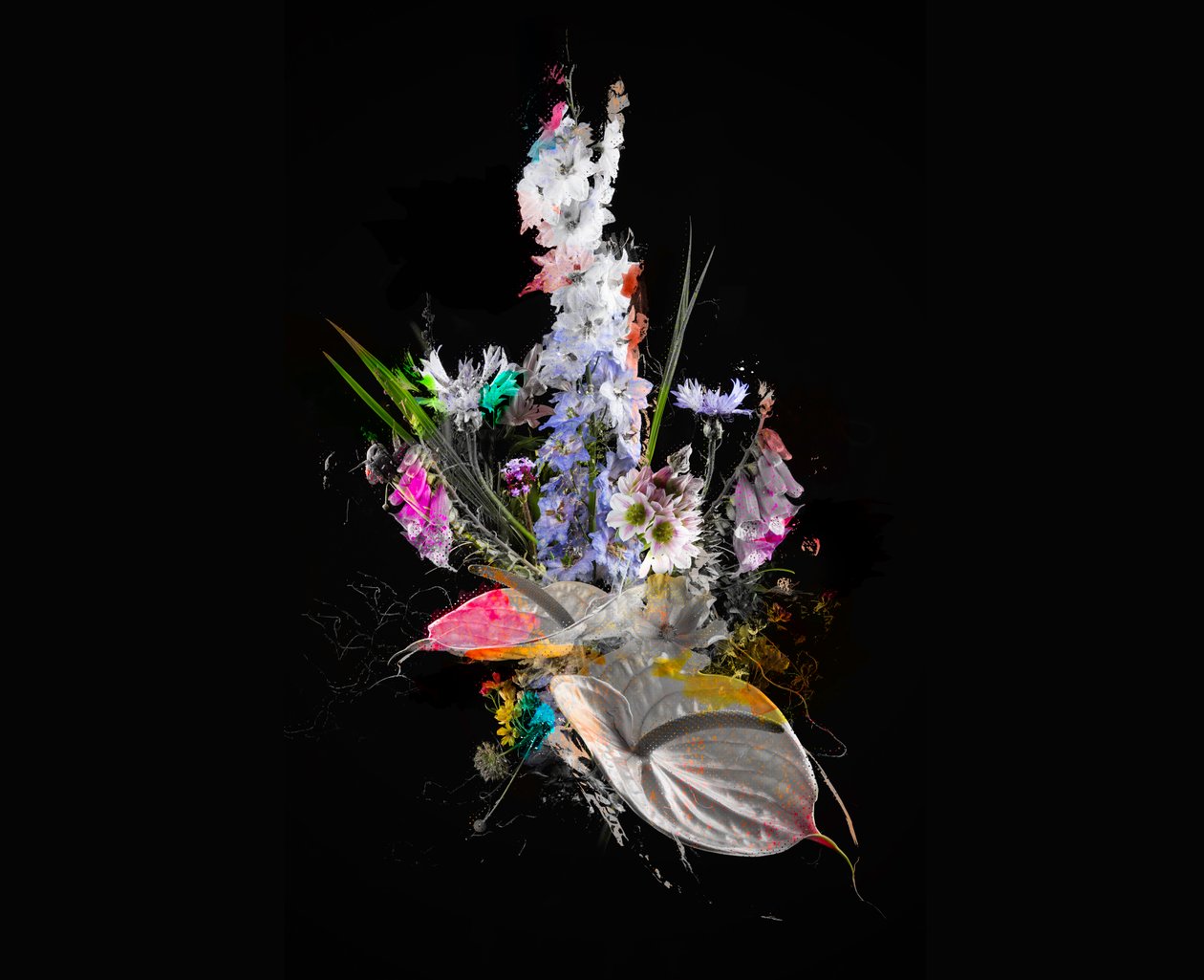 Bouquet II, 2017 (vegyes technika, vászon) alkotó: Teis Albers