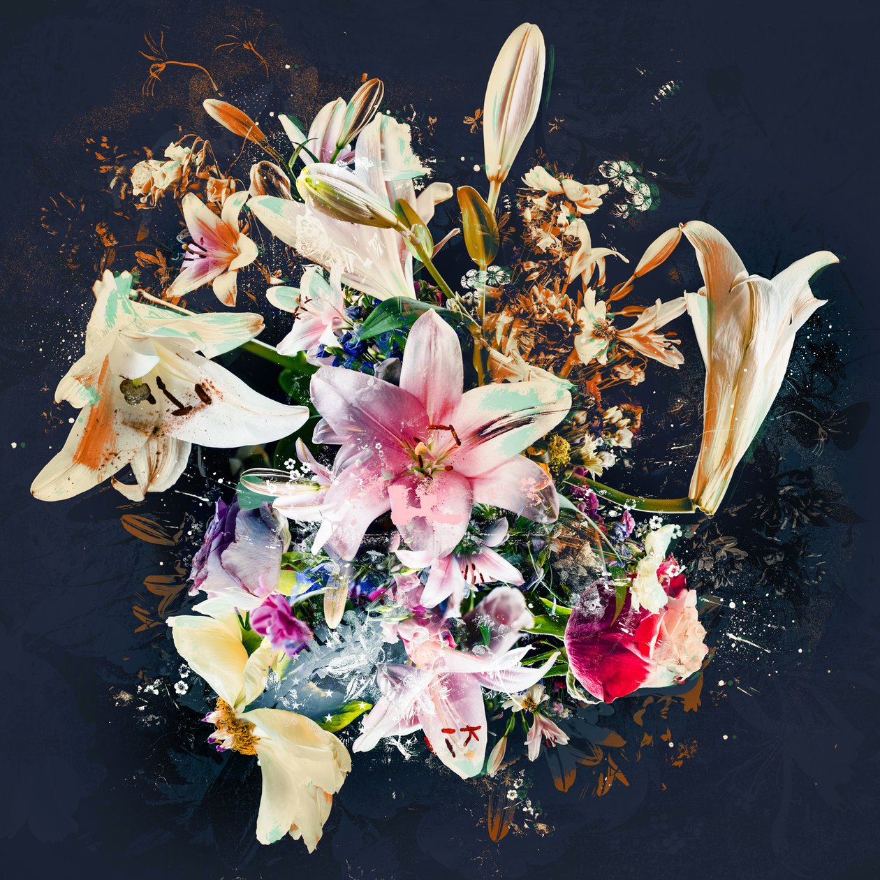 Bouquet VIII, 2018 (vegyes technika, vászon) alkotó: Teis Albers