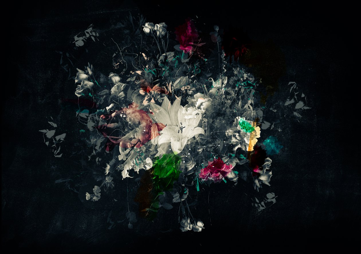 Bouquet XI, 2018 (vegyes technika, vászon) alkotó: Teis Albers