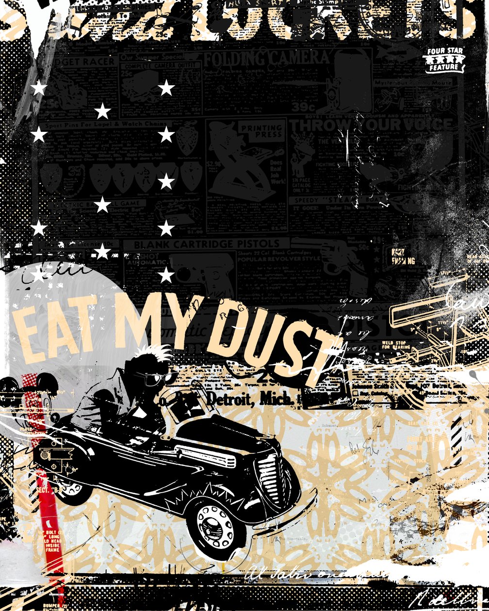 Eat my Dust, 2014 (kollázs, vászon) alkotó: Teis Albers