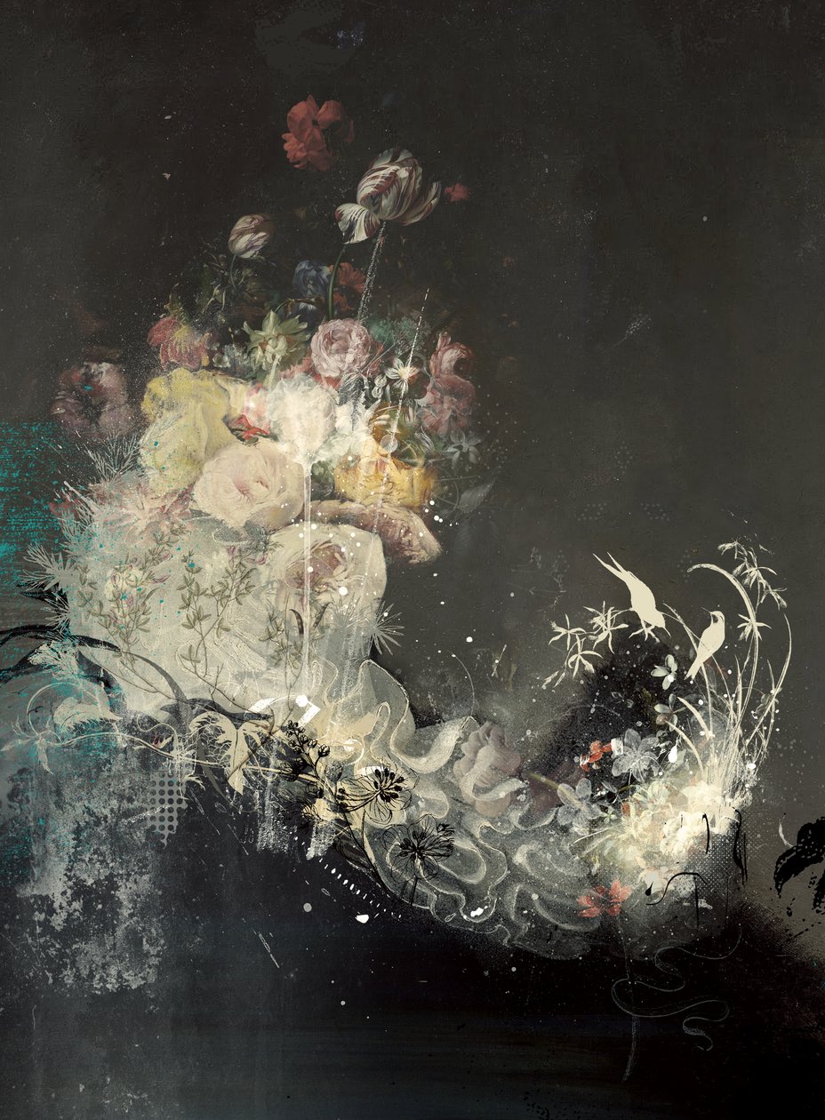 FloralCollar I, 2018 (kollázs, vászon) alkotó: Teis Albers