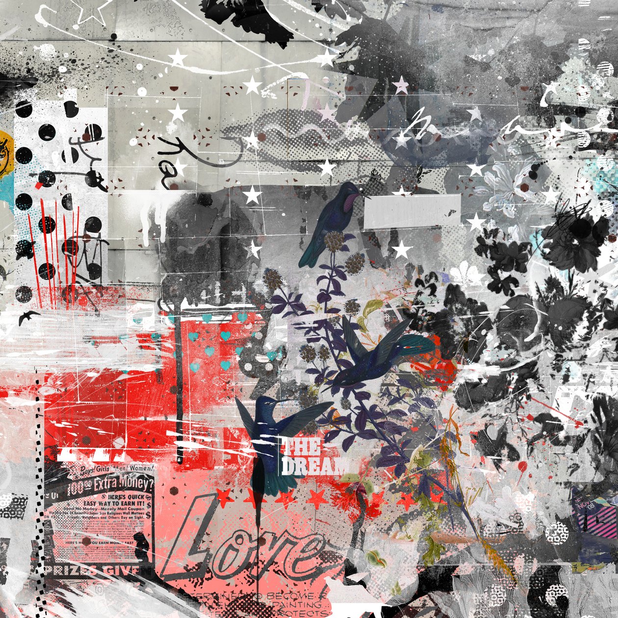 Love the dream, 2015 (vegyes technika, vászon) alkotó: Teis Albers