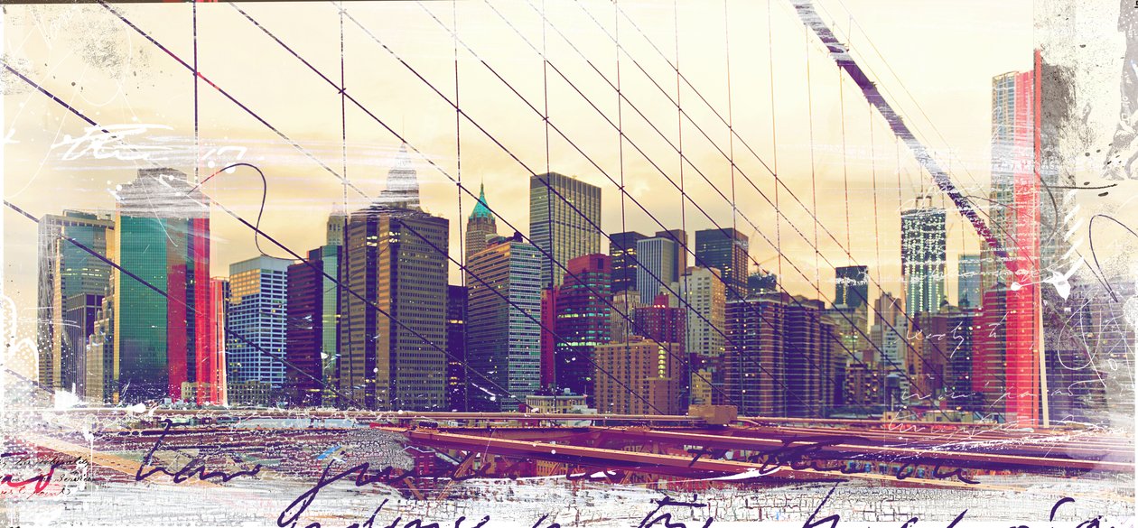 NYC Bridges, 2015 (kollázs, vászon) alkotó: Teis Albers