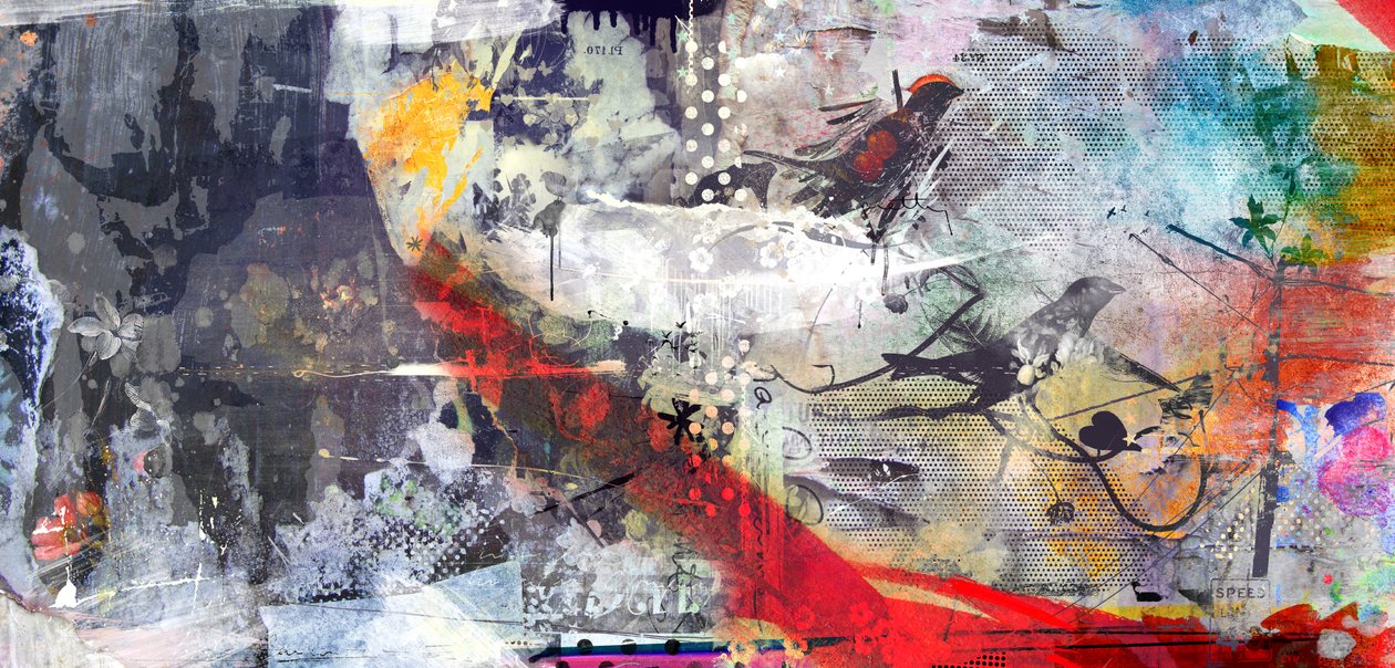 Pretty Birdy, 2015 (vegyes technika, vászon) alkotó: Teis Albers