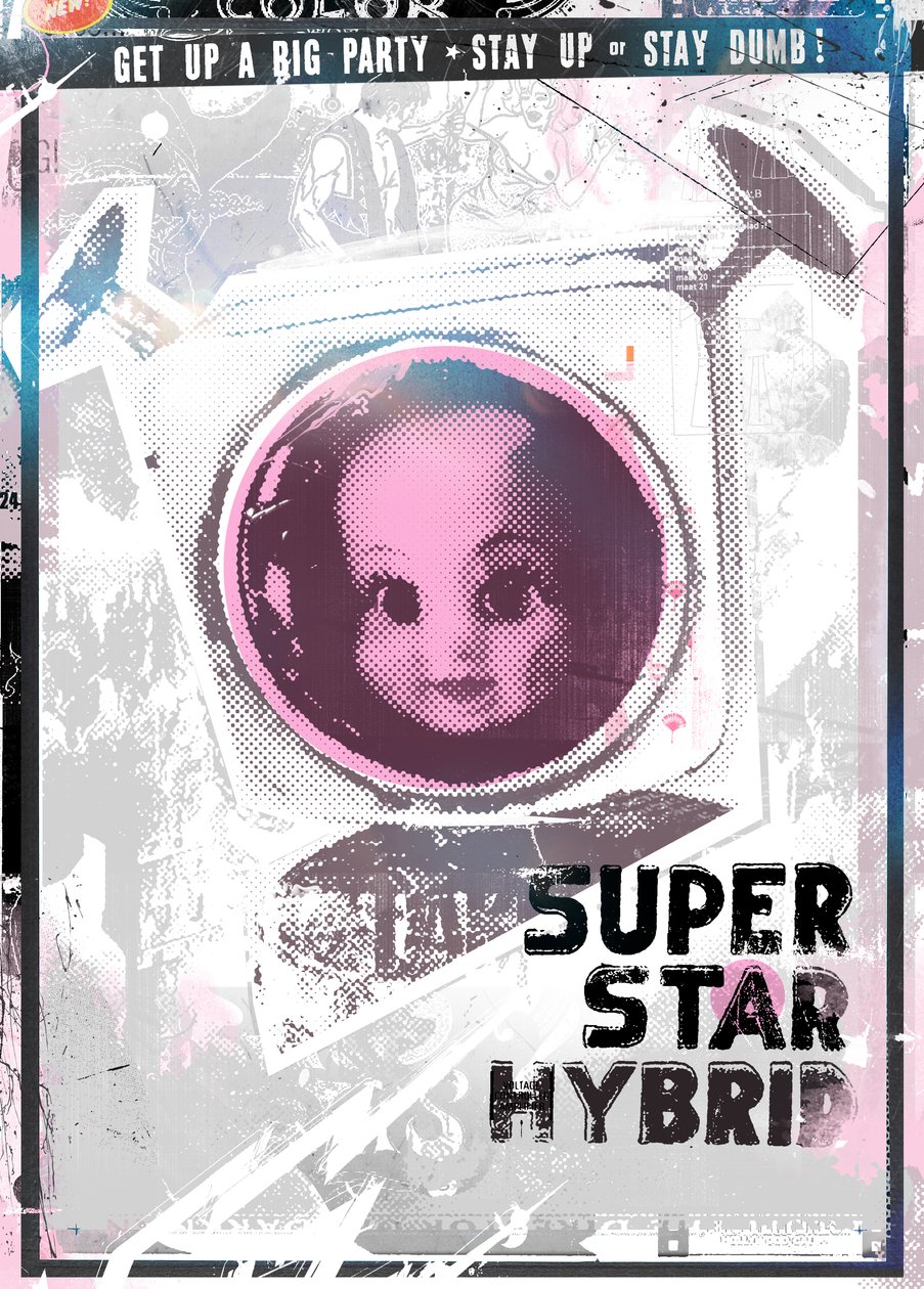 Super Star Hybrid, 2016 (kollázs vászonra) alkotó: Teis Albers