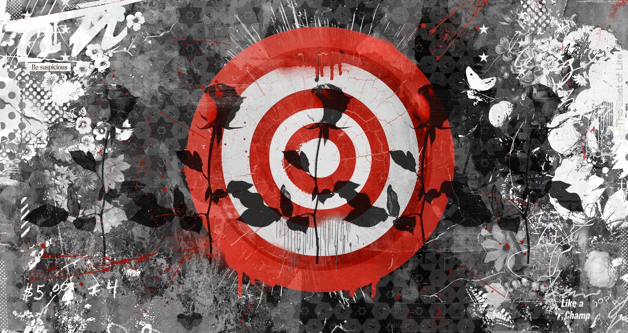 Target Rose, 2014 (kollázs, vászon) alkotó: Teis Albers