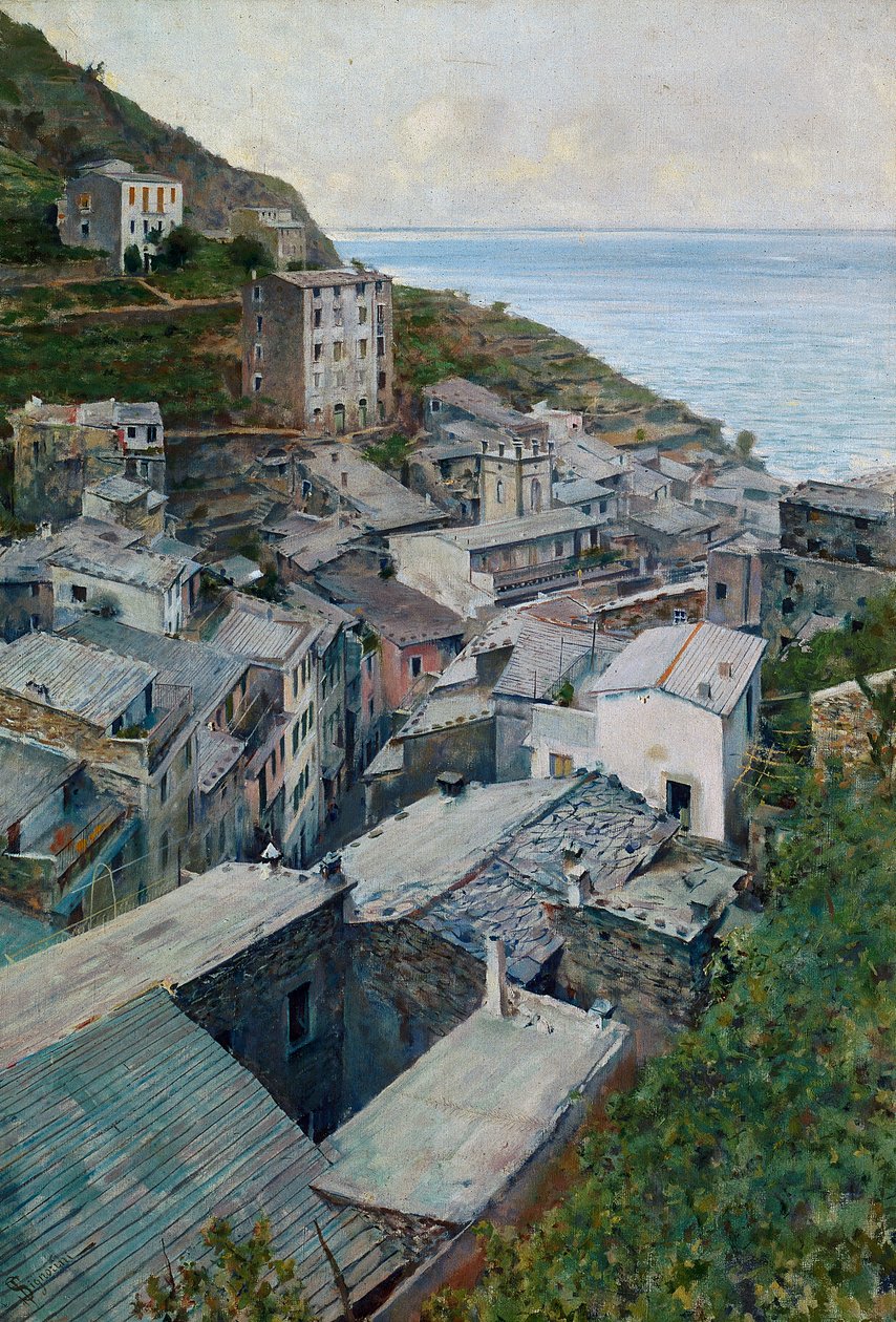 Tetők Riomaggiore-ban alkotó: Telemaco Signorini