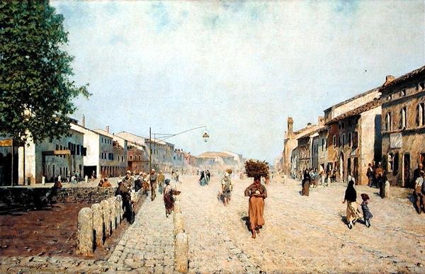 Ravenna egyik utcája a Porta Adriana külvárosában alkotó: Telemaco Signorini