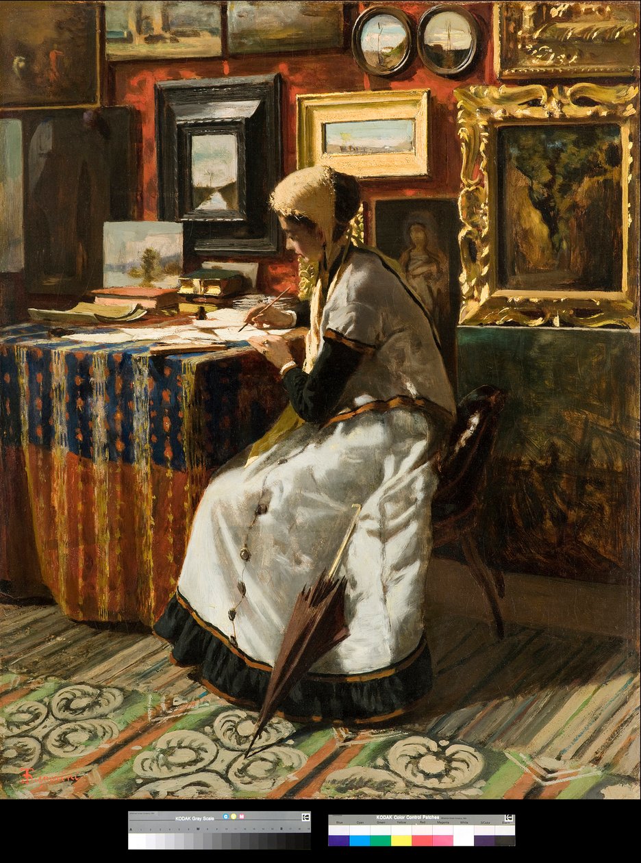 Nem tudok várni vagy a levél Telemaco Signorini (1835-1901) festménye 1867 Magángyűjtemény alkotó: Telemaco Signorini