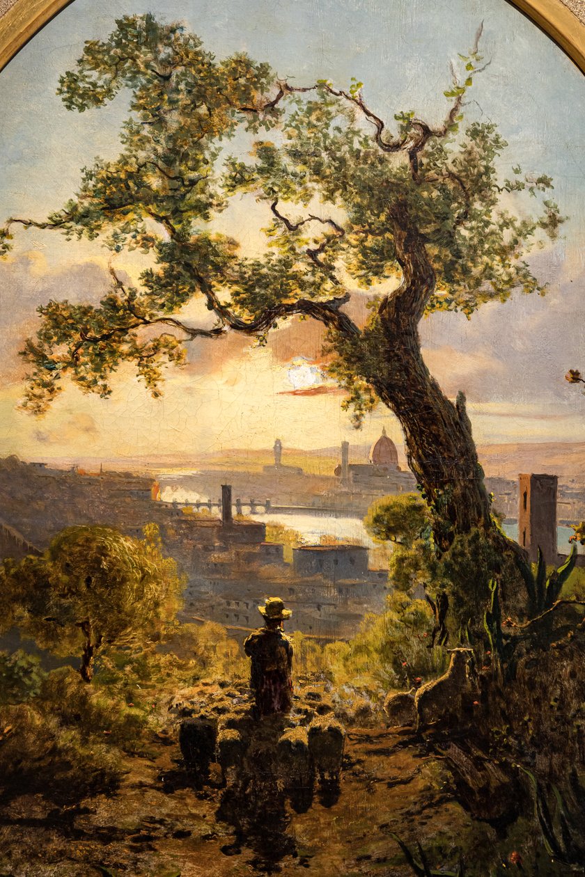 Firenze tája a St. Miniato-dombról alkotó: Telemaco Signorini
