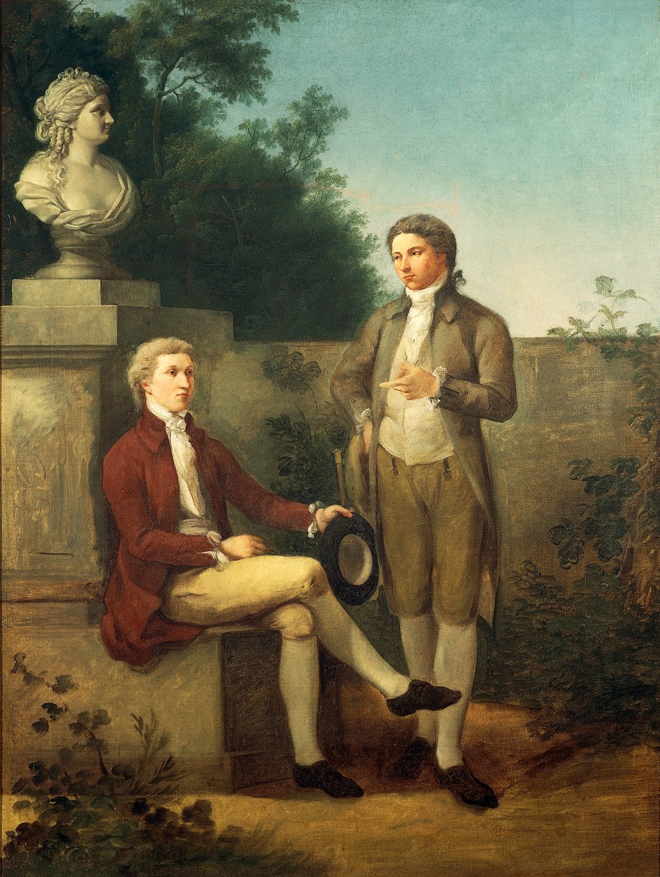 Két fiatal férfi portréja a kertben, Teodoro Matteini (1754-1831), olaj, vászon alkotó: Teodoro Matteini