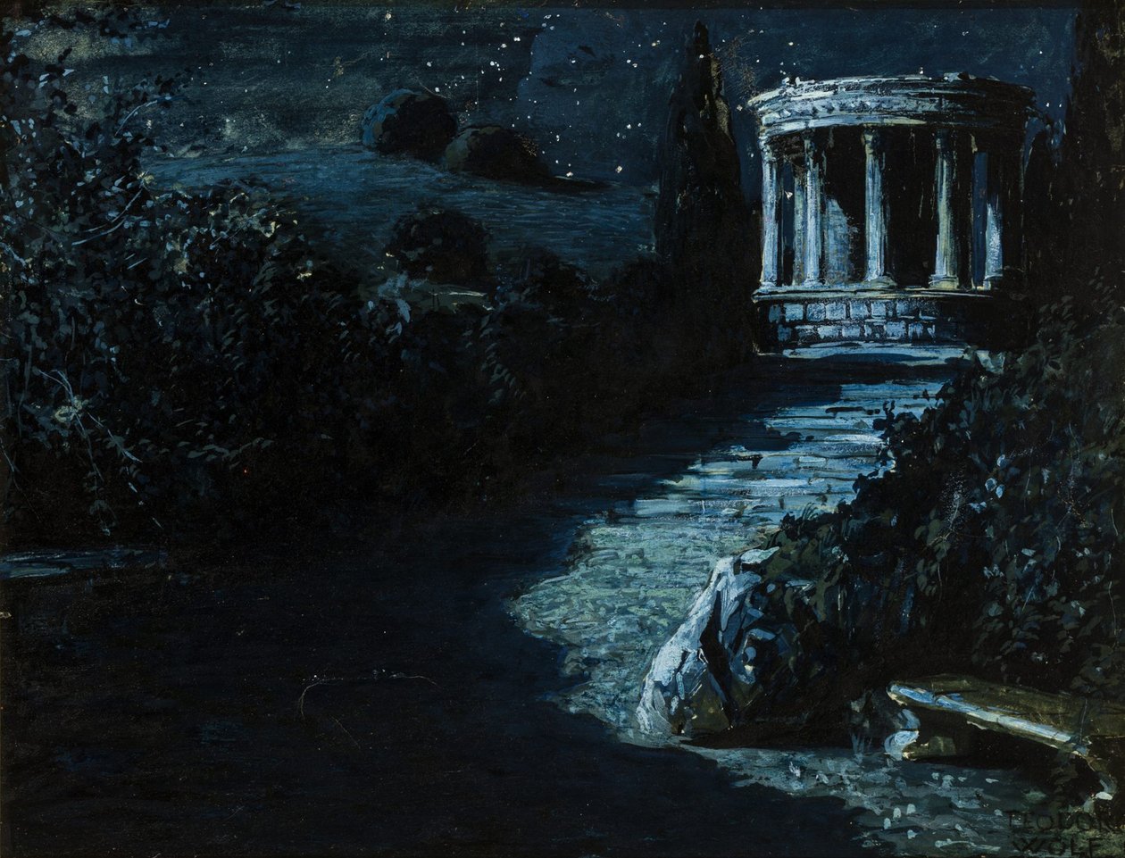 Éjszakai táj Éjszakai táj, 1908. alkotó: Teodoro Wolf Ferrari