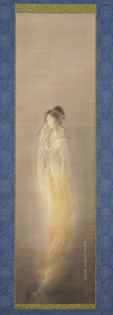 Kísértet [jobbra egy párból], 1900 július (tus és világos szín, selyem) alkotó: Terasaki Kogyo