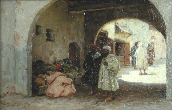 Egy görögdinnye eladó, Észak-Afrika (olaj, vászon) alkotó: Terrick Williams
