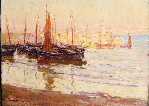 Este a kikötőben, St. Ives, Cornwall alkotó: Terrick Williams