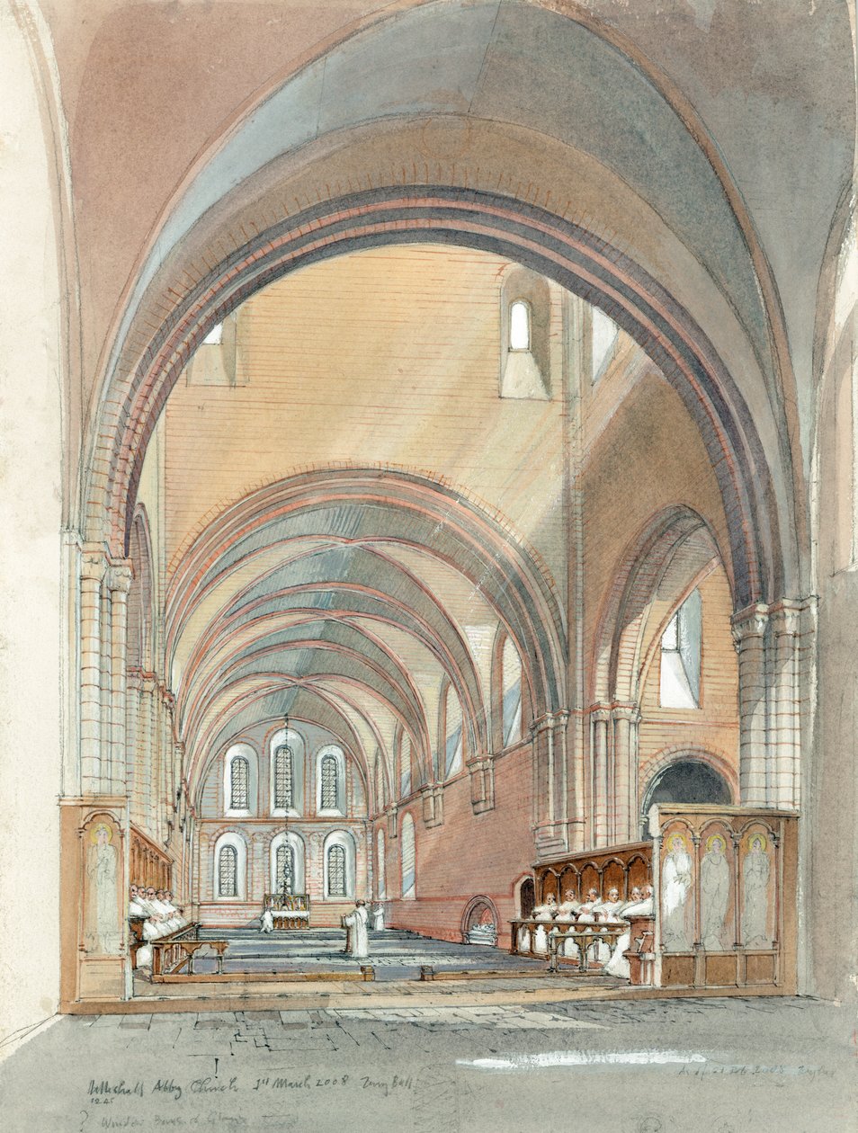 A Lilleshall Abbey kórusa és presbitériuma, XIII. század, 1990-2010 alkotó: Terry Ball
