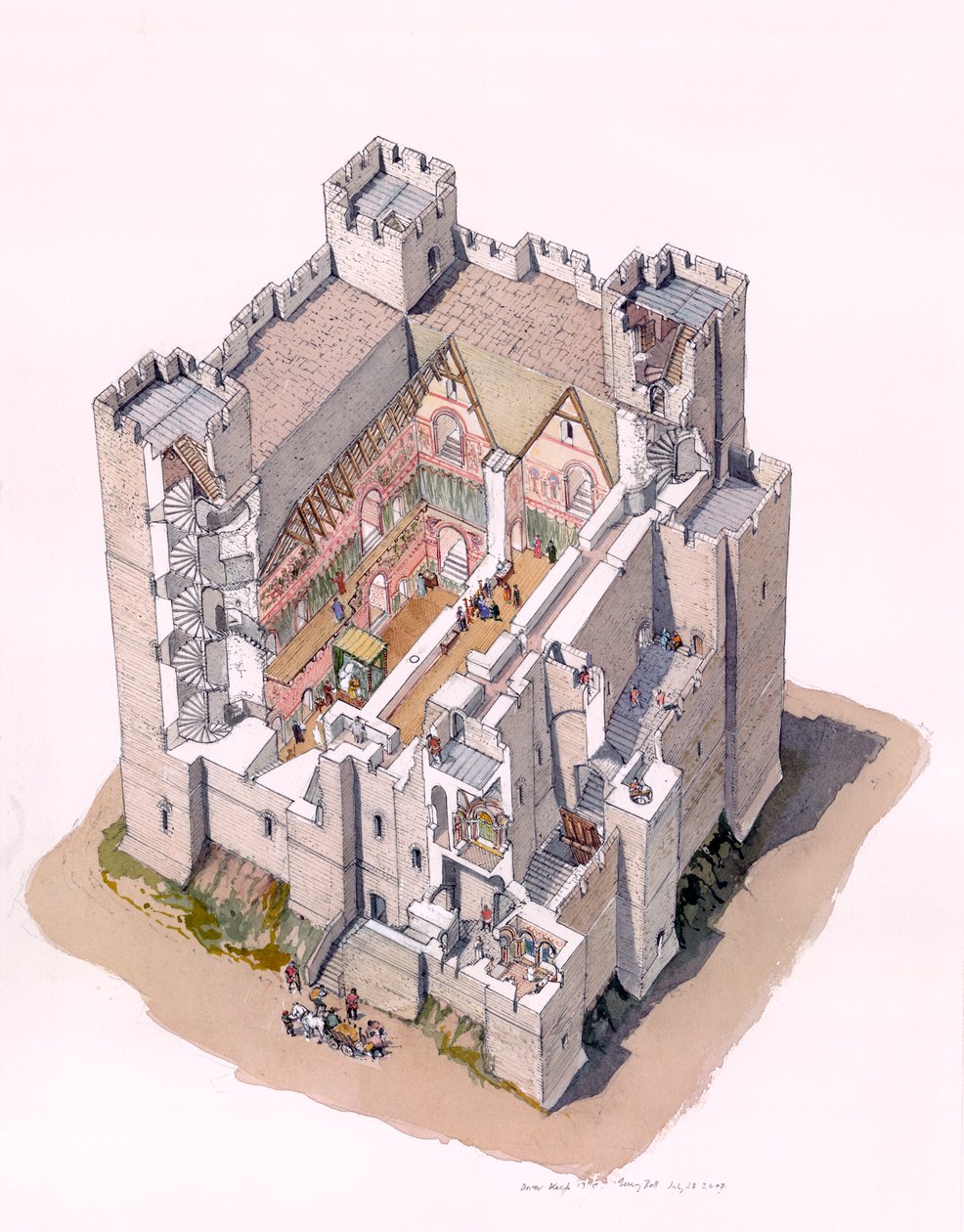 Dover Castle Keep c1190, c1990-2010 alkotó: Terry Ball