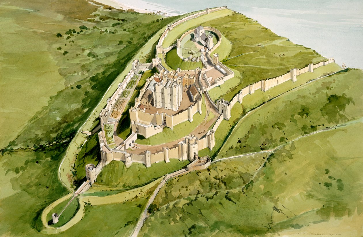 Dover kastély, c1300, c1990-2010 alkotó: Terry Ball